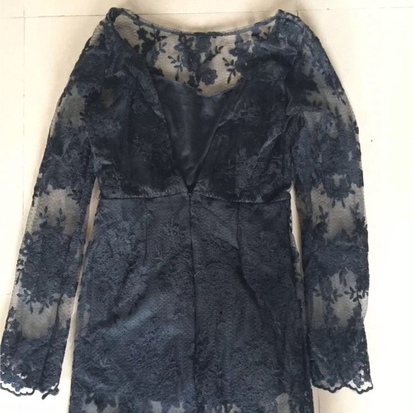 Black open back lace maxi DRC129 - Picture 3 of 6